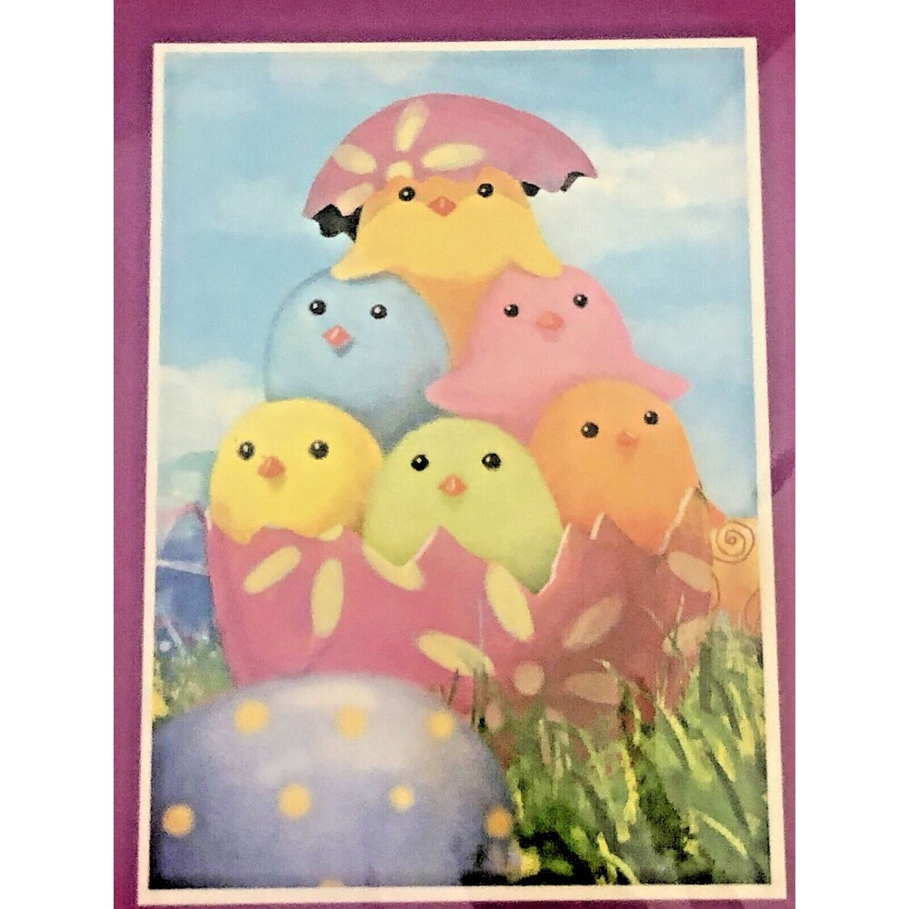 Colored Easter Eggs House Garden Yard Flag 28x40"Baby Chicks Decorative Outdoor